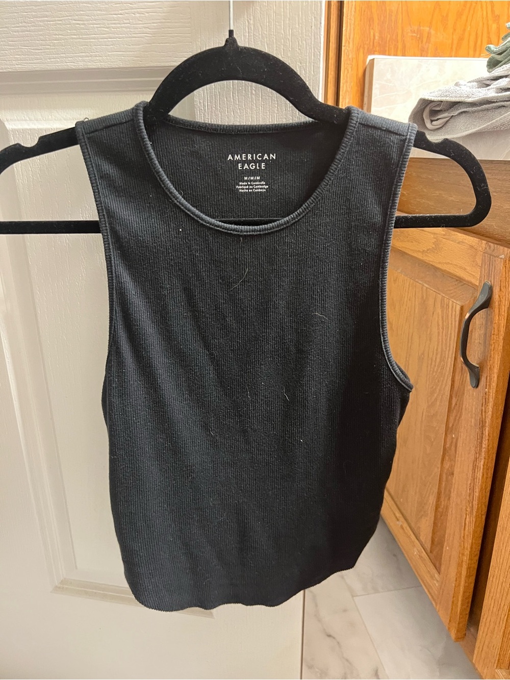 American Eagle Outfitters Black Ribbed Tank Top